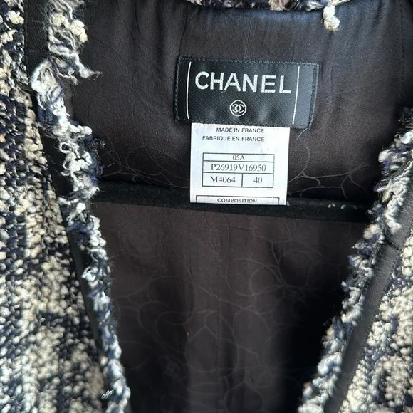 Chanel tweed + leather vest